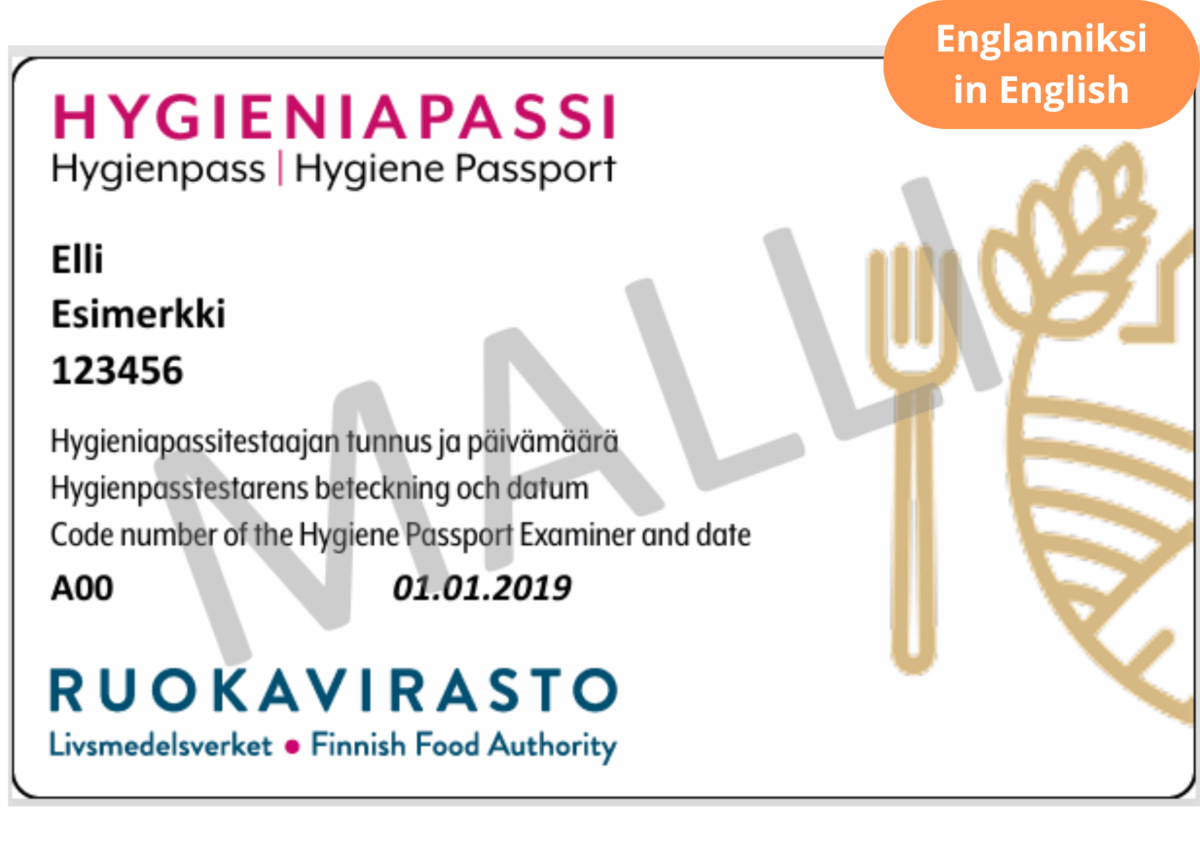 Hygieniapassi ENGLANNIKSI