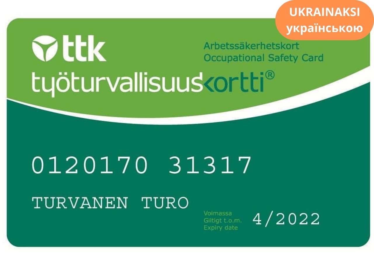 Työturvallisuuskortti ukrainaksi